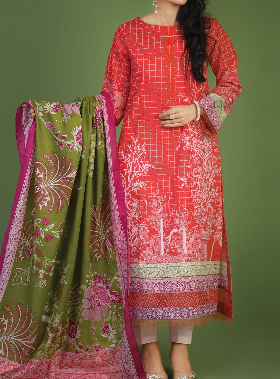 Mizaj Printed Lawn Suits Unstitched 3 Piece MZ22S S3L-220387 - Summer Collection