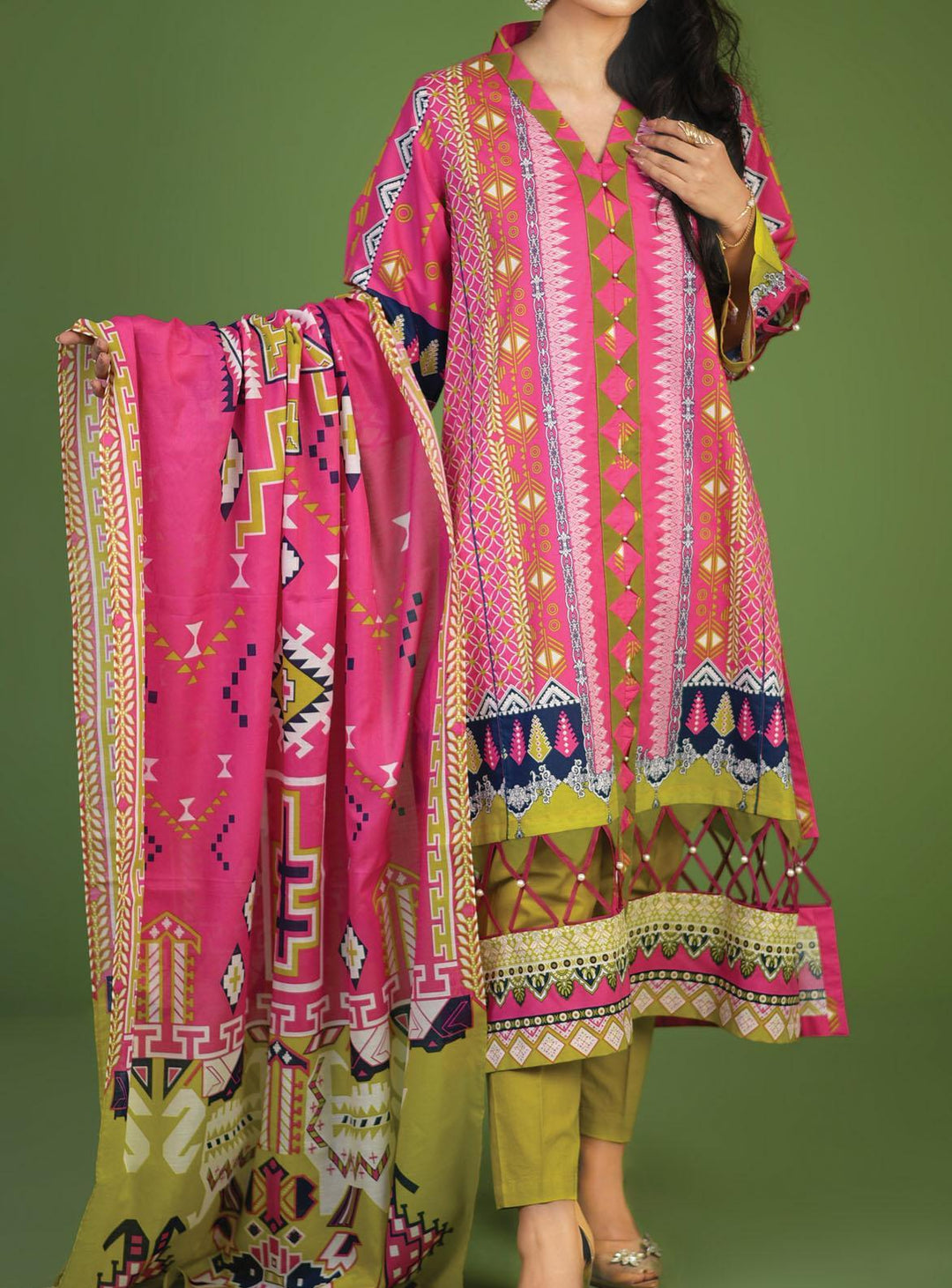 Mizaj Printed Lawn Suits Unstitched 3 Piece MZ22S S3L-220388 - Summer Collection