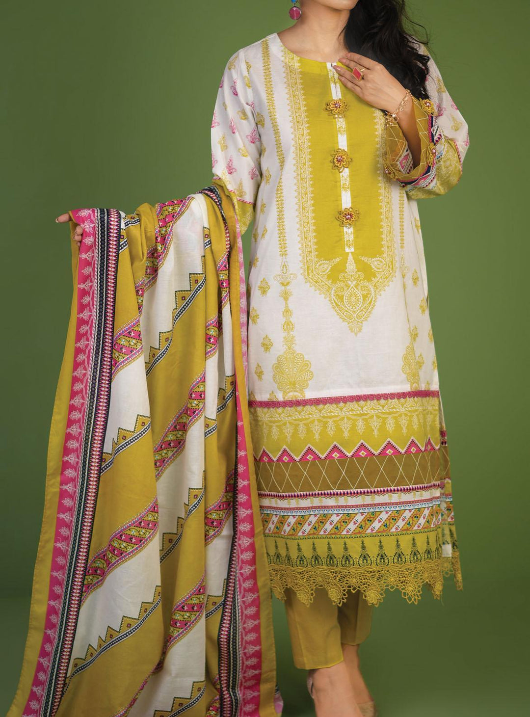 Mizaj Printed Lawn Suits Unstitched 3 Piece MZ22S S3L-220389 - Summer Collection