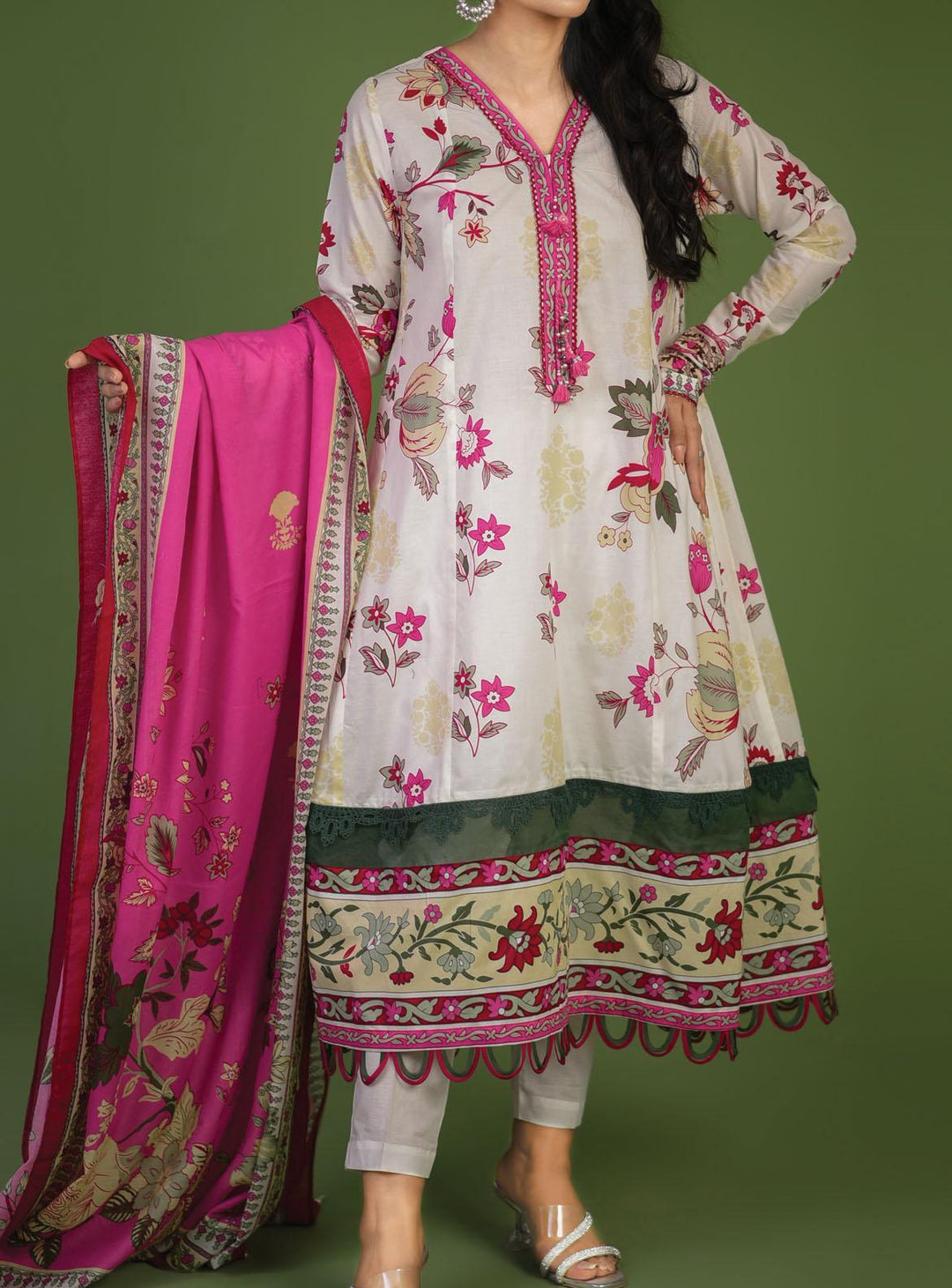Mizaj Printed Lawn Suits Unstitched 3 Piece MZ22S S3L-220391 - Summer Collection