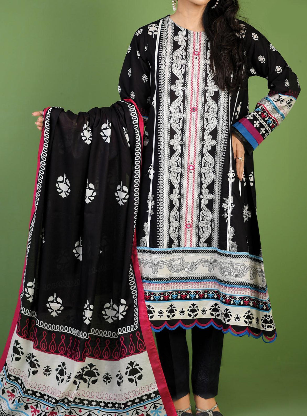 Mizaj Printed Lawn Suits Unstitched 3 Piece MZ22S S3L-220394 - Summer Collection