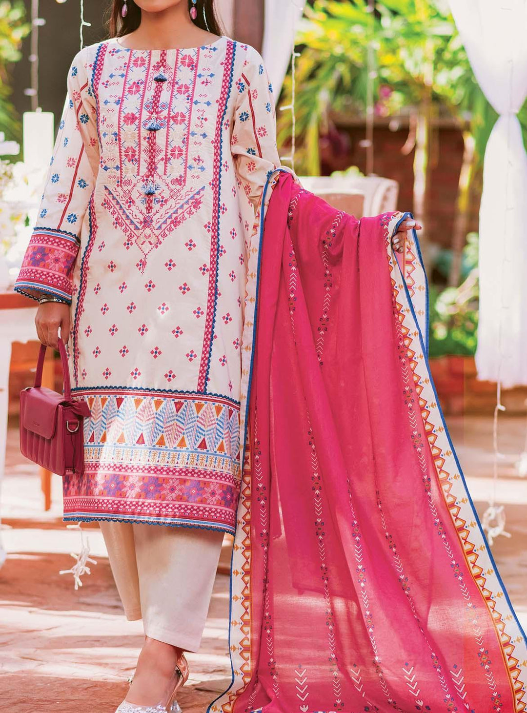 Mizaj Embroidered Lawn Suits Unstitched 3 Piece MZ22S S3LE-220113 - Summer Collection