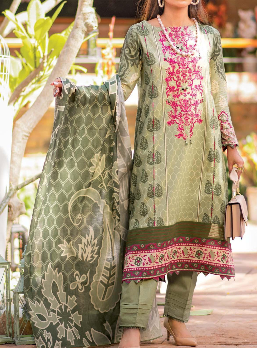 Mizaj Embroidered Lawn Suits Unstitched 3 Piece MZ22S S3LE-220120 - Summer Collection
