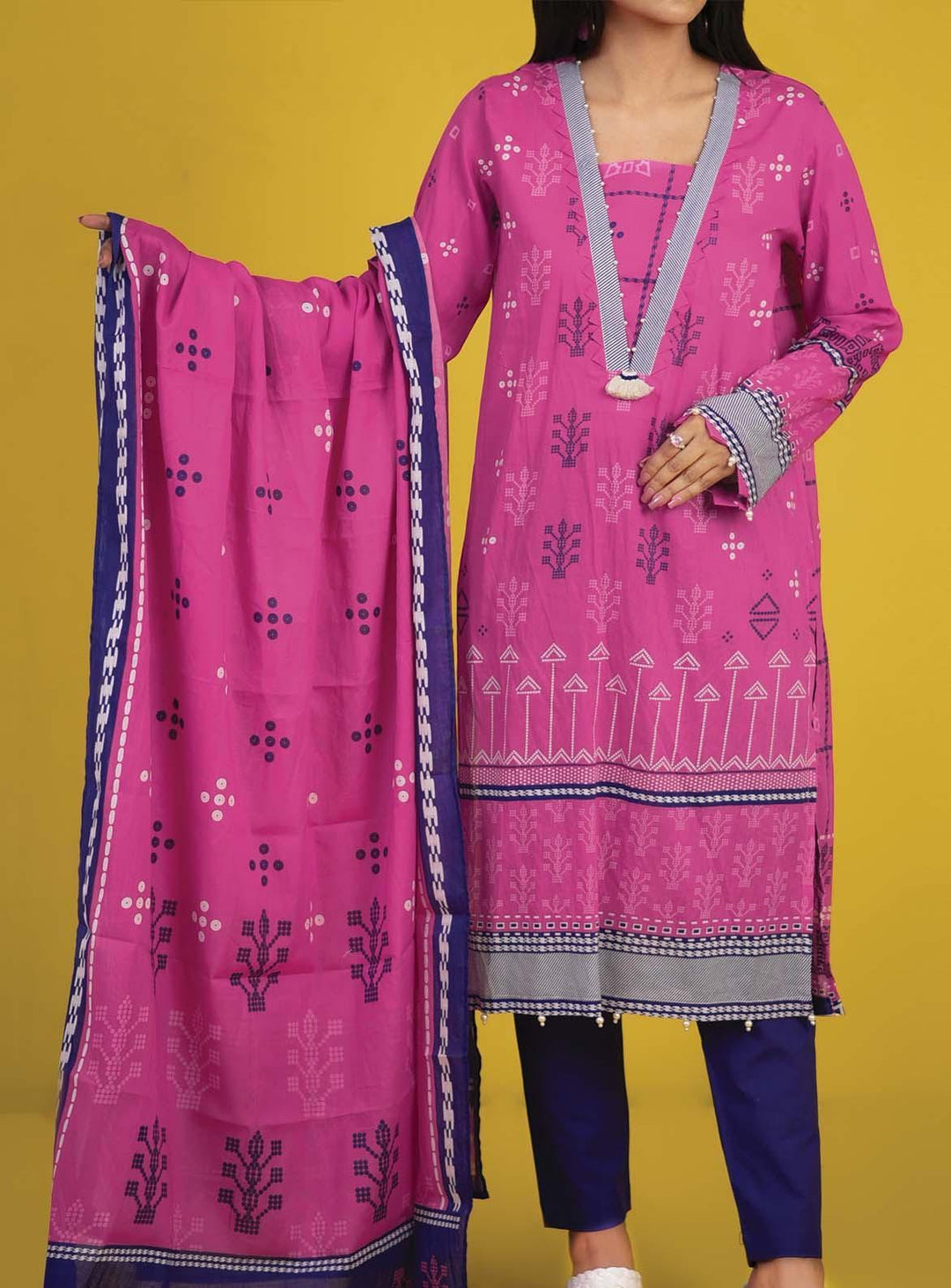 Mizaj Printed Lawn Suits Unstitched 3 Piece MZ22S S3RL-220164 - Summer Collection