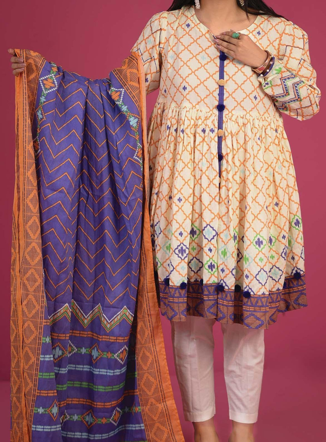 Mizaj Printed Lawn Suits Unstitched 3 Piece MZ22S S3RL-220165 - Summer Collection