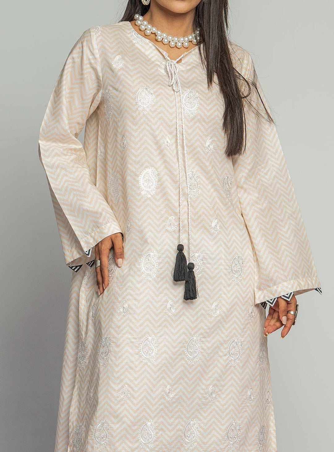 Mizaj Embroidered Lawn Unstitched Kurti MZ22S W1LE-2103088 - Summer Collection