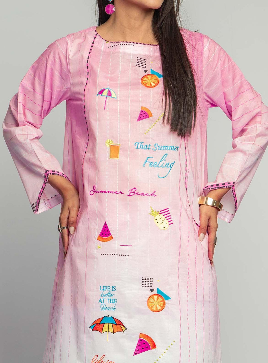 Mizaj Embroidered Lawn Unstitched Kurti MZ22S W1LE-2103092 - Summer Collection