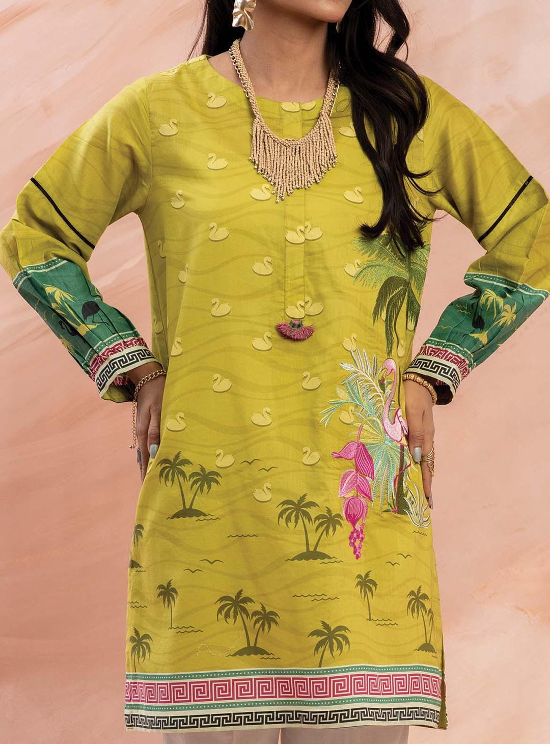 Mizaj Embroidered Lawn Unstitched Kurti MZ22S W1LE-2103160 - Summer Collection