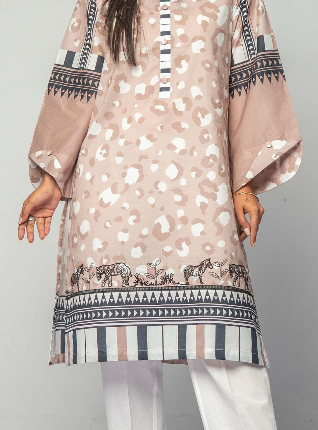 Mizaj Embroidered Lawn Unstitched Kurti MZ22S W1LE-2103222 - Summer Collection