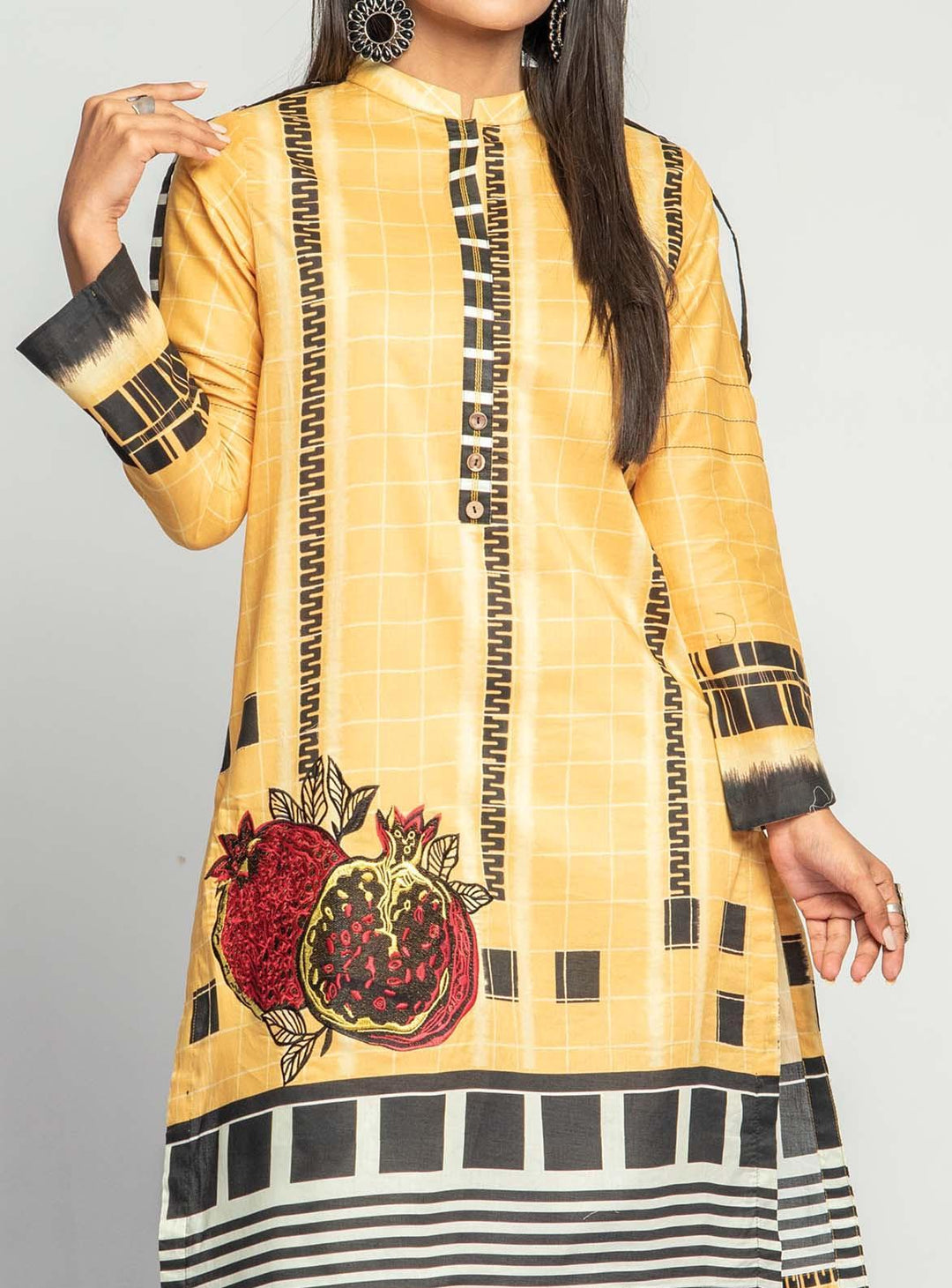 Mizaj Embroidered Lawn Unstitched Kurti MZ22S W1LE-2103232 - Summer Collection
