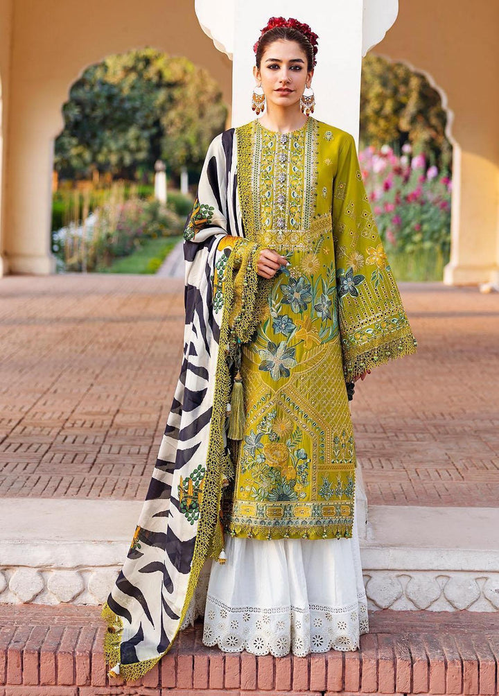 Baad-e-Nau Bahaar By MNR Embroidered Lawn Suits Unstitched 3 Piece MNR23BN Tulsi - Eid Collection