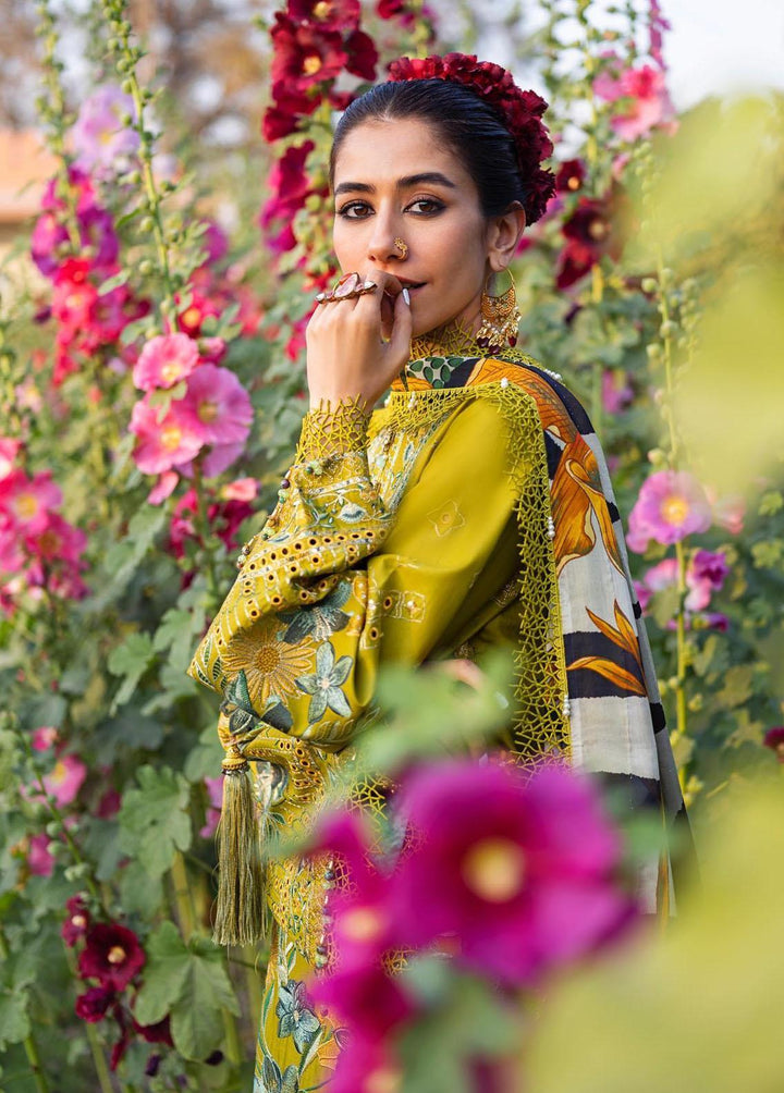 Baad-e-Nau Bahaar By MNR Embroidered Lawn Suits Unstitched 3 Piece MNR23BN Tulsi - Eid Collection