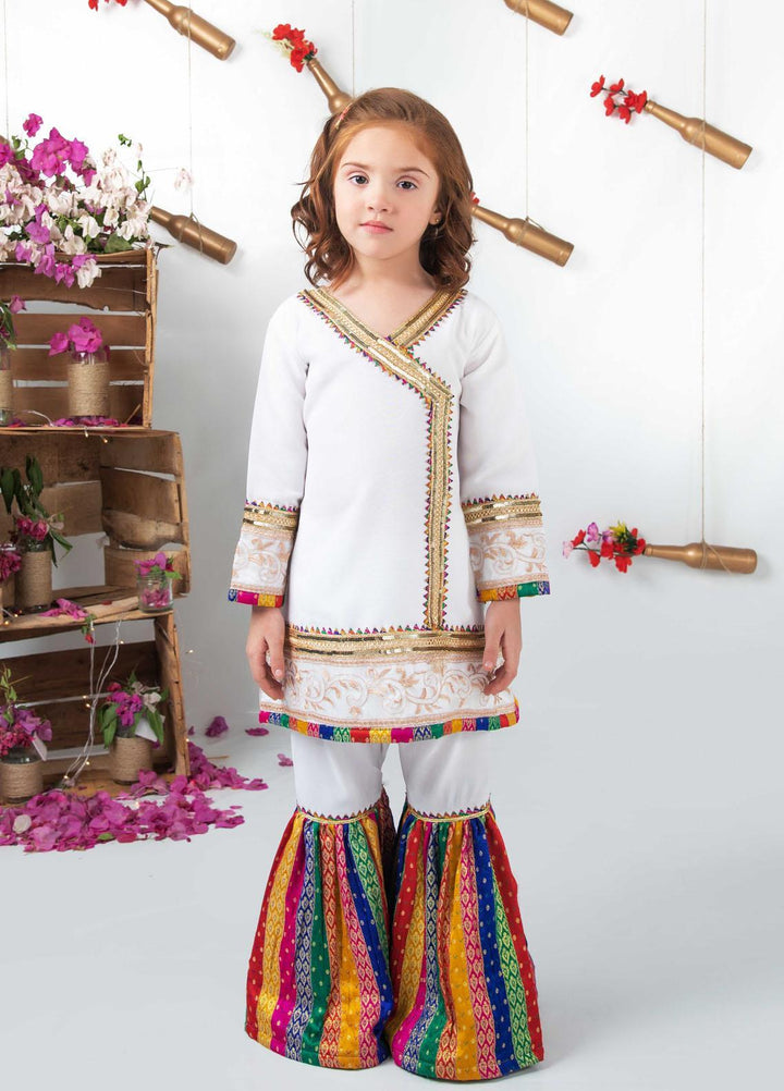 Modest  Fancy Girls 3 Piece Suit -  MD21F 4615 White