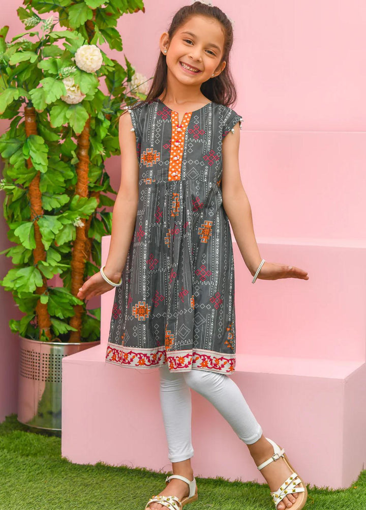 Modest Lawn Pret Shirt for Girls -  Vanya 6485-Grey