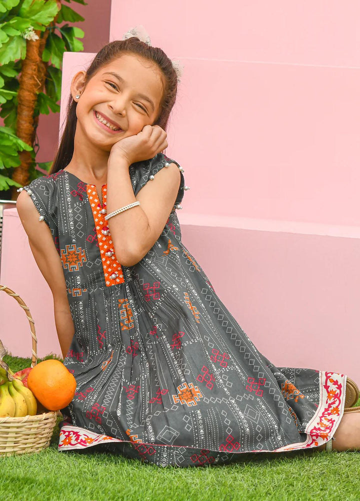 Modest Lawn Pret Shirt for Girls -  Vanya 6485-Grey