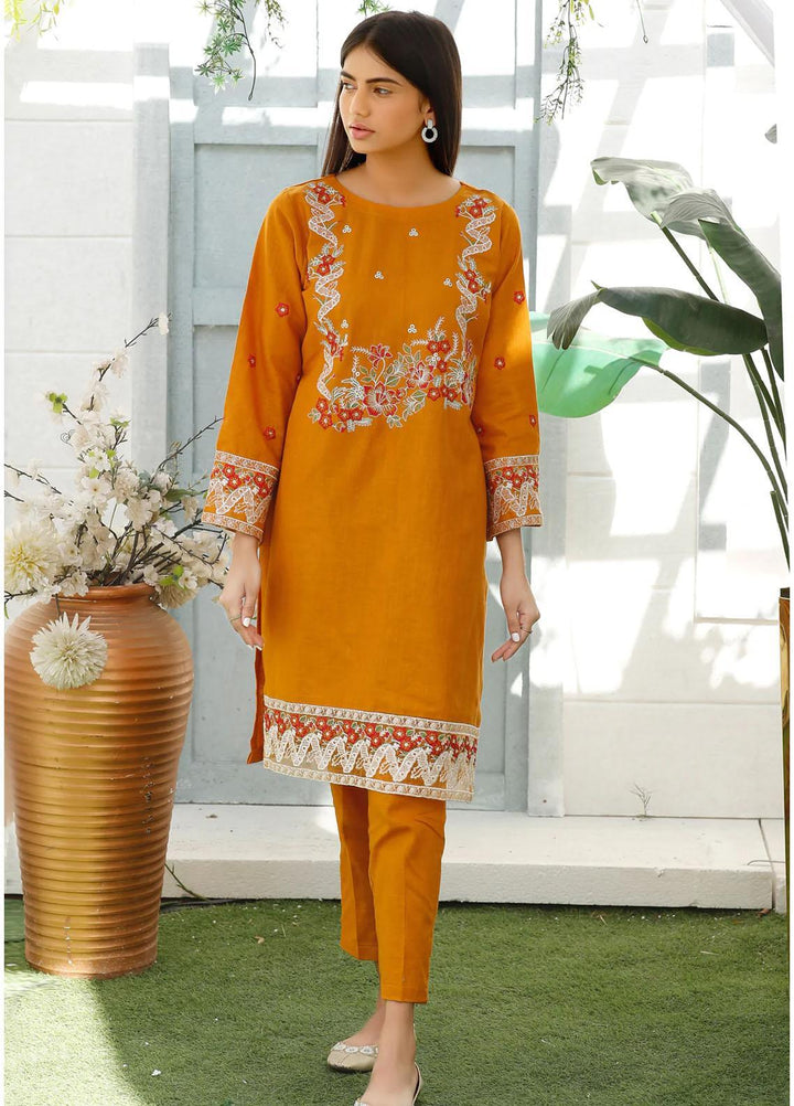 Modest Khaddar Pret 2 Piece Suit for Girls -  W201-Mustard Citrus