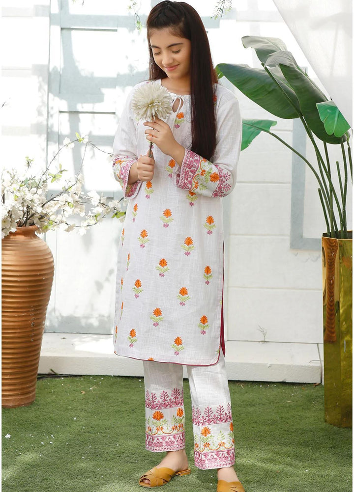 Modest Khaddar Pret 2 Piece Suit for Girls -  Candypop 6275-White