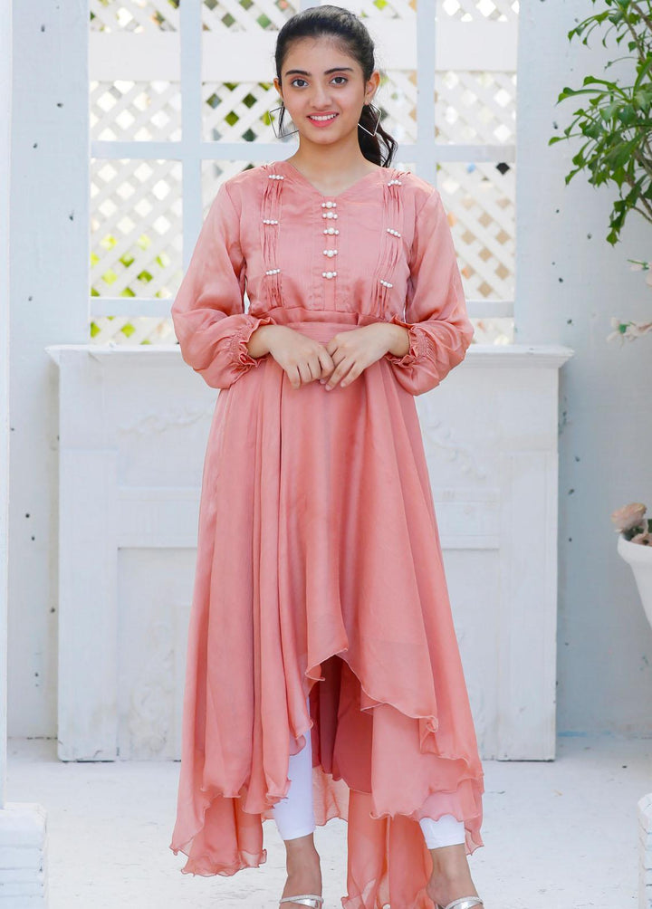 Modest Pret Western Wear Silk Frock MD23F Saffron
