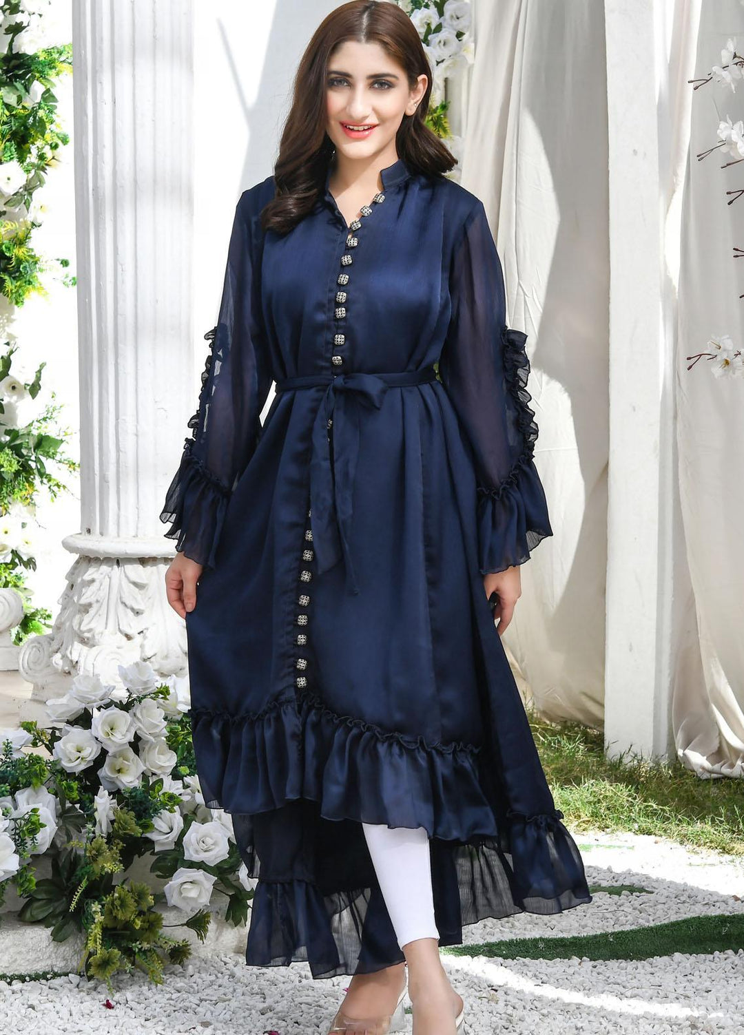 Modest Pret Silk Frock W206-Blue Moon