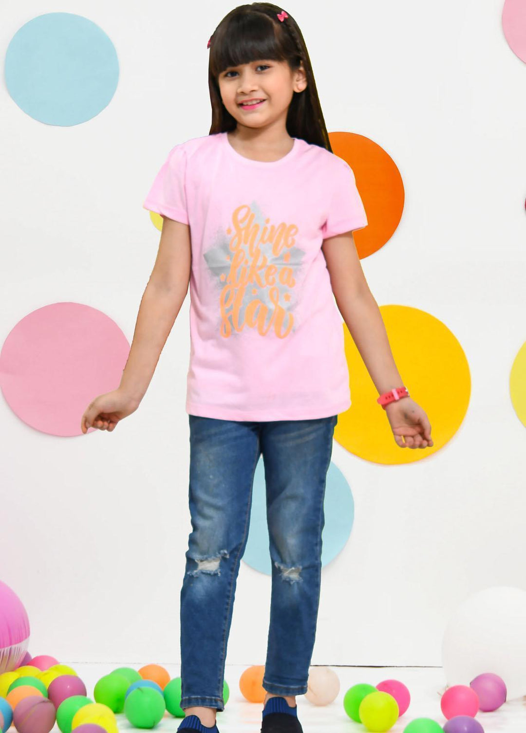 Modest Pret Western Wear Cotton T-Shirts MD23ST GS2301-Pink