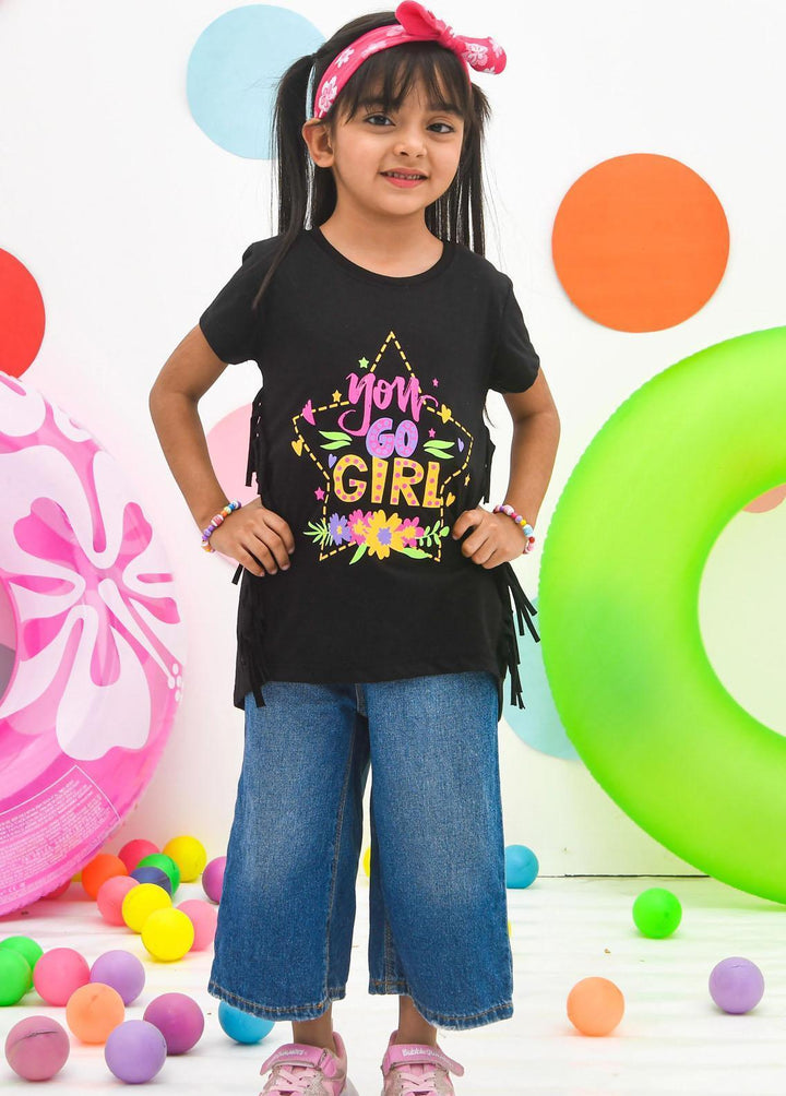 Modest Pret Western Wear Cotton T-Shirts MD23ST GS2304-Black