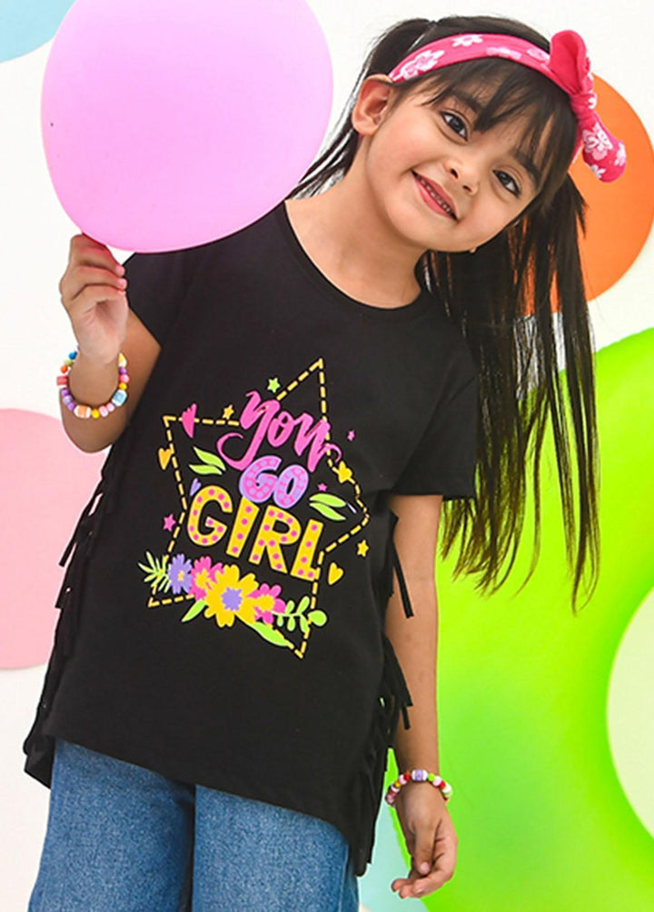 Modest Pret Western Wear Cotton T-Shirts MD23ST GS2304-Black