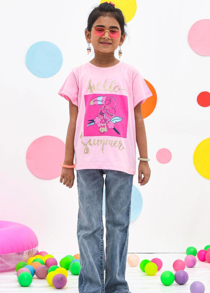 Modest Pret Western Wear Cotton T-Shirts MD23ST GS2309-Pink