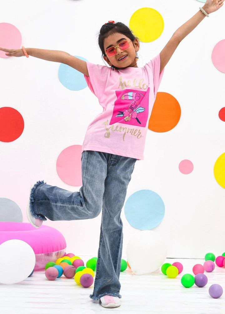 Modest Pret Western Wear Cotton T-Shirts MD23ST GS2309-Pink