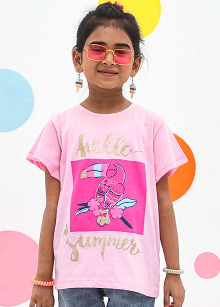 Modest Pret Western Wear Cotton T-Shirts MD23ST GS2309-Pink