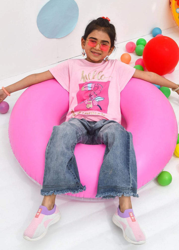 Modest Pret Western Wear Cotton T-Shirts MD23ST GS2309-Pink
