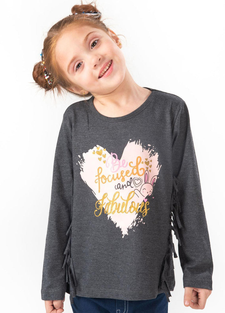 Modest Jersey Casual T-Shirts for Girls -  GSC01 Charcoal
