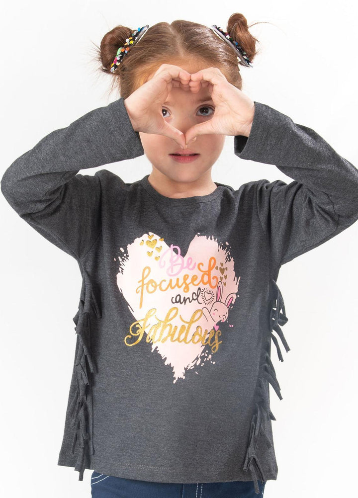 Modest Jersey Casual T-Shirts for Girls -  GSC01 Charcoal