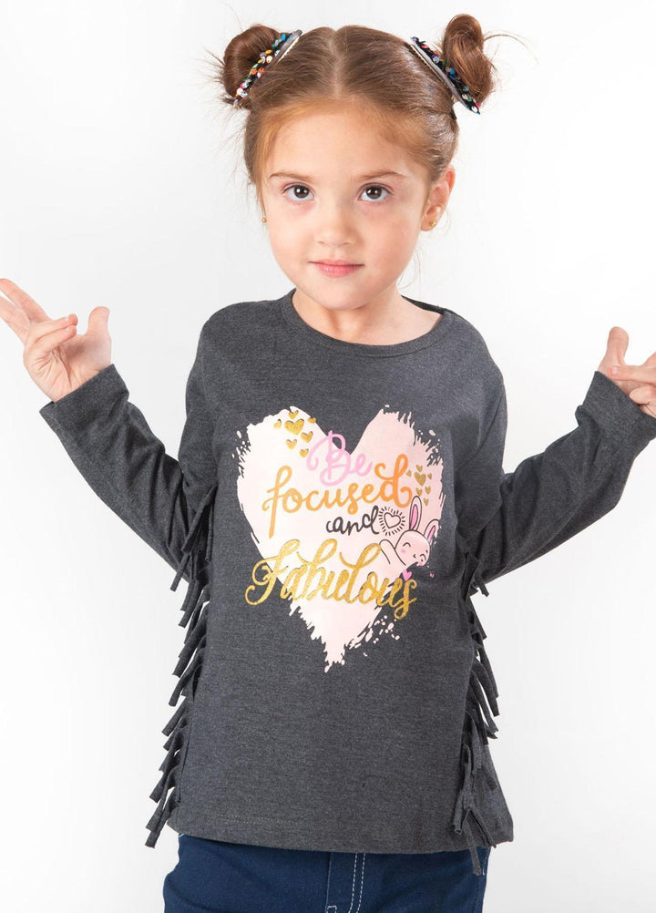 Modest Jersey Casual T-Shirts for Girls -  GSC01 Charcoal