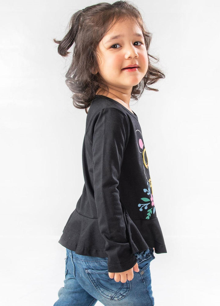Modest Jersey Casual Girls T-Shirts -  GSC04 Black
