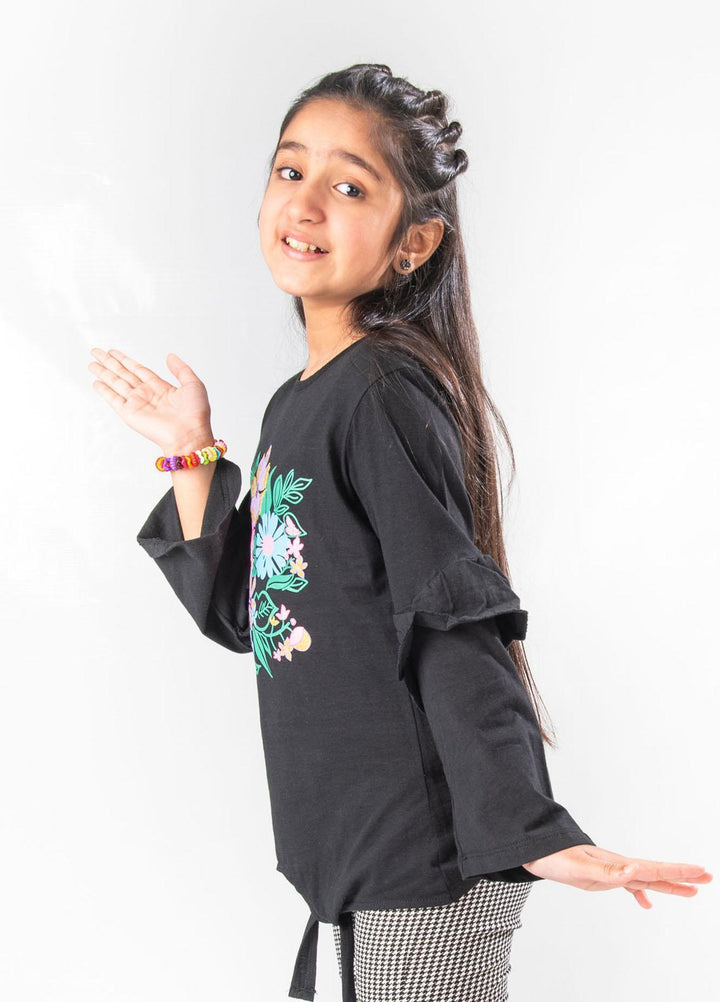 Modest Jersey Casual Girls T-Shirts -  GSC05 Black