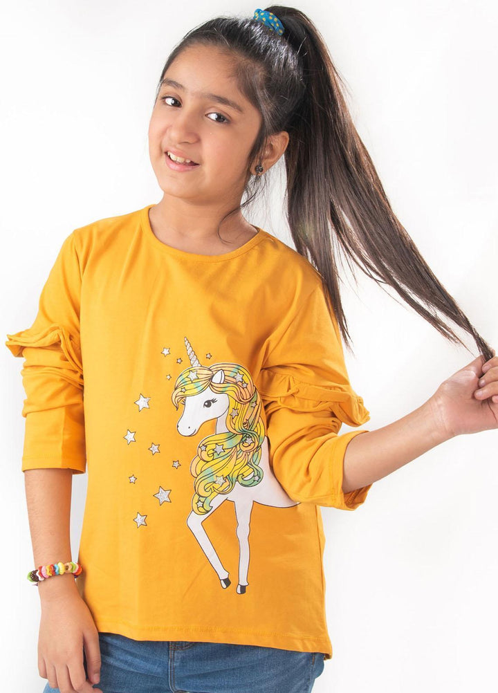 Modest Lycra Casual T-Shirts for Girls -  GSC07 Yellow