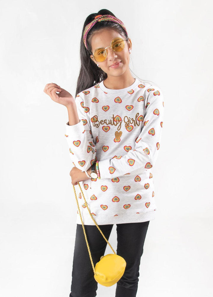 Modest Terry Casual Girls Sweat Shirts -  GSC09 Grey