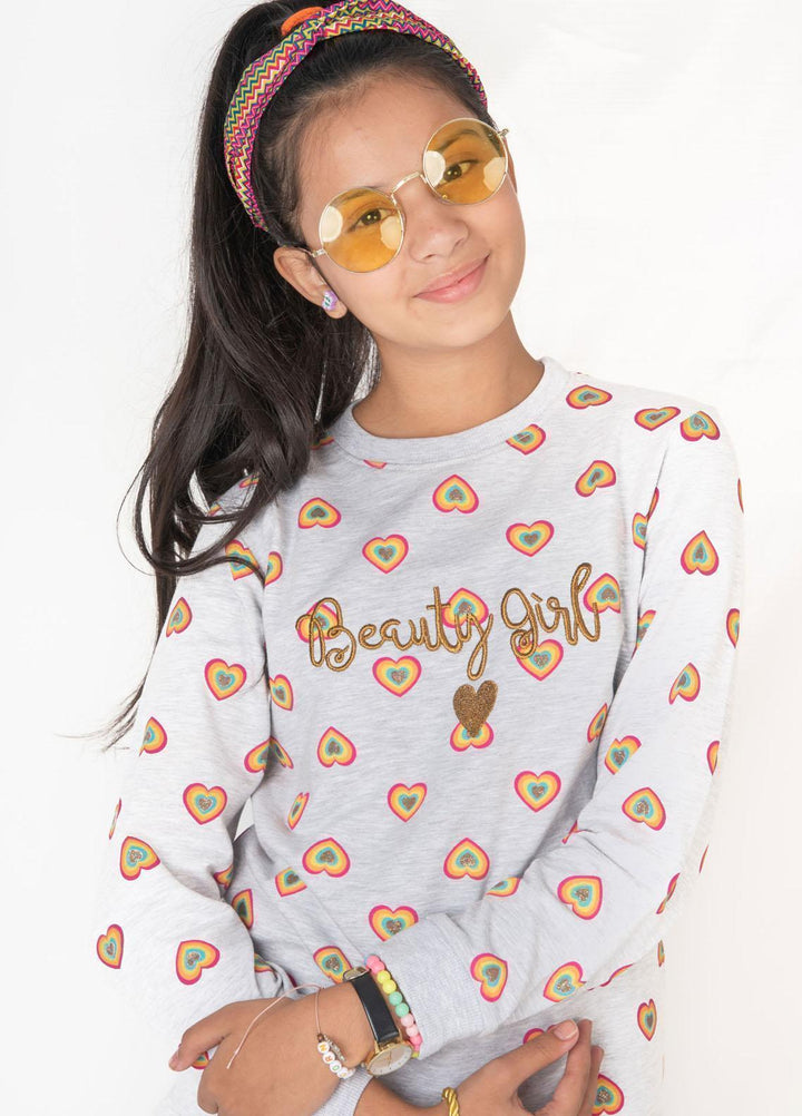 Modest Terry Casual Girls Sweat Shirts -  GSC09 Grey