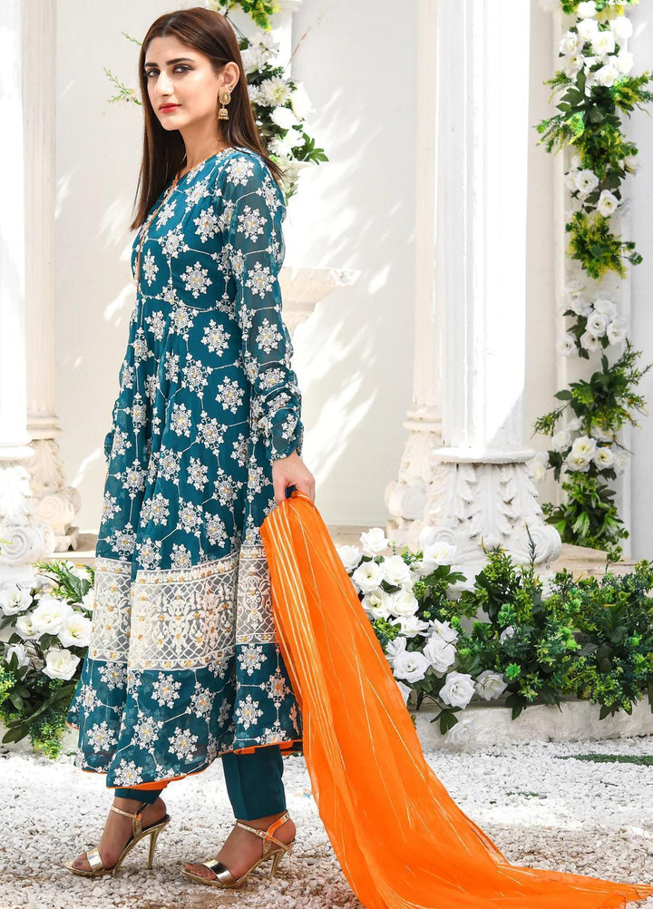 Modest Pret  Chiffon 3 Piece Suit Dahim W209-Green