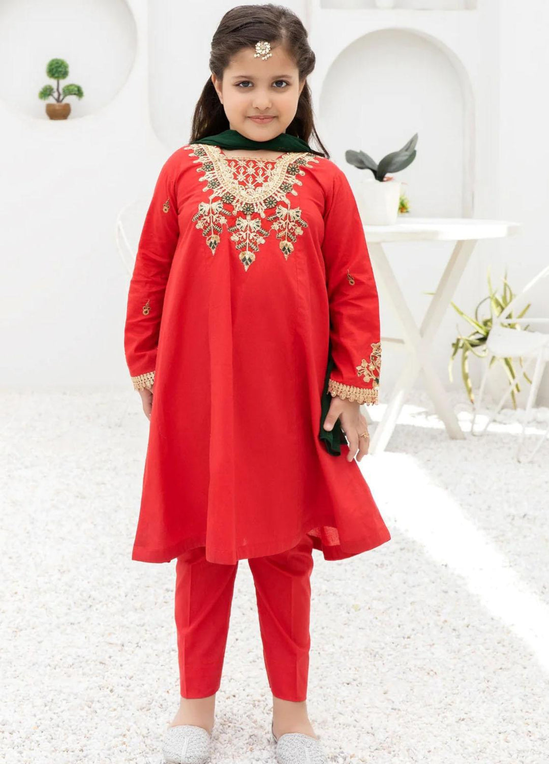 Mohagni Cambric Luxury 3 Piece Suit for Girls - MO23MM KLEG-01