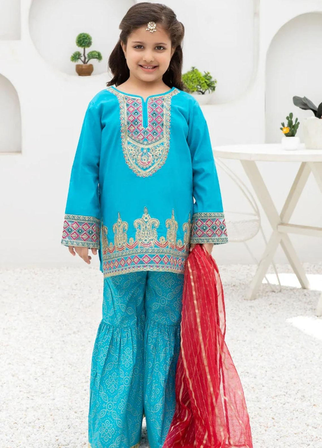 Mohagni Cambric Luxury 3 Piece Suit for Girls - MO23MM KLEG-03