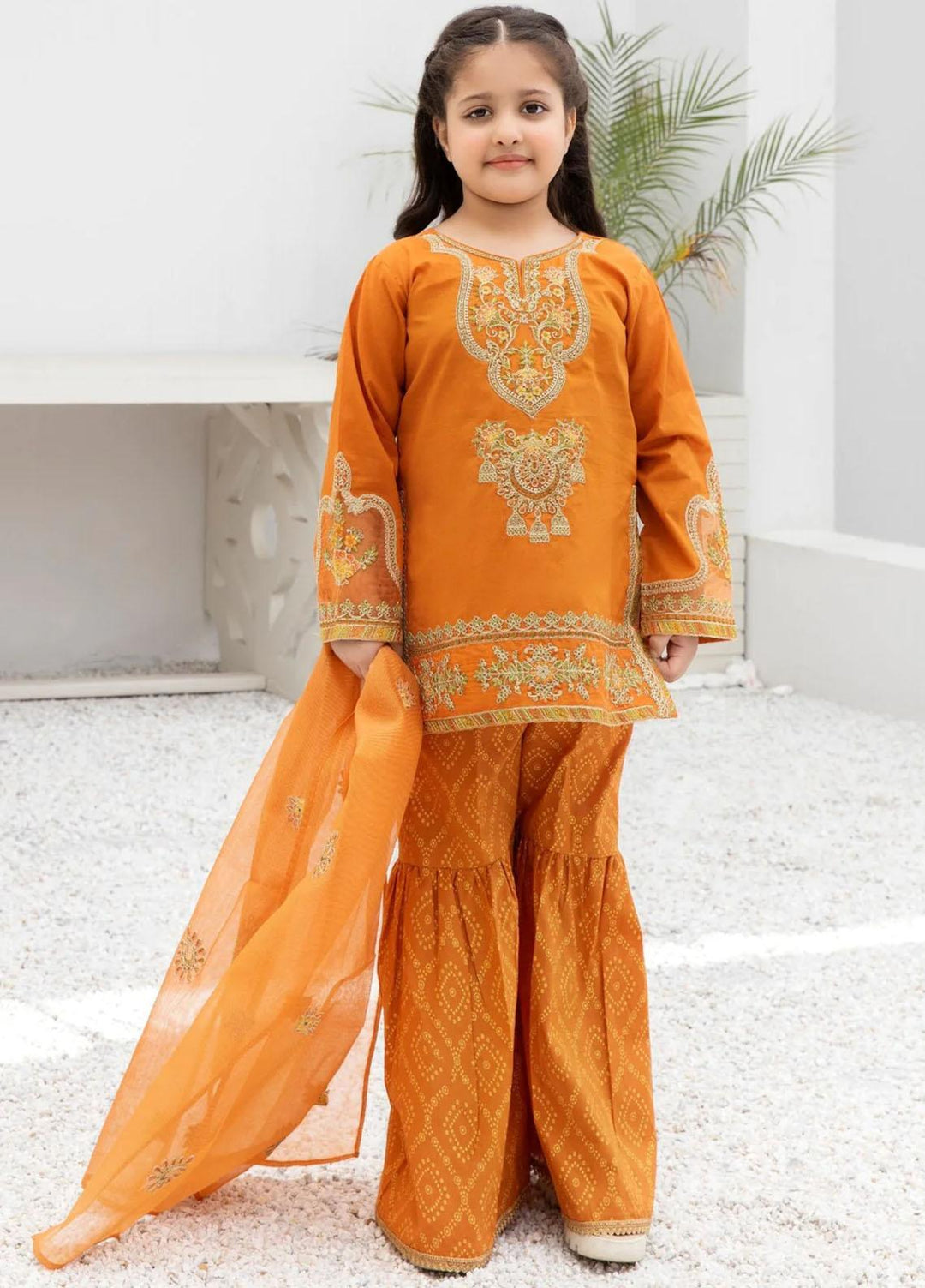 Mohagni Cambric Luxury 3 Piece Suit for Girls - MO23MM KLEG-07