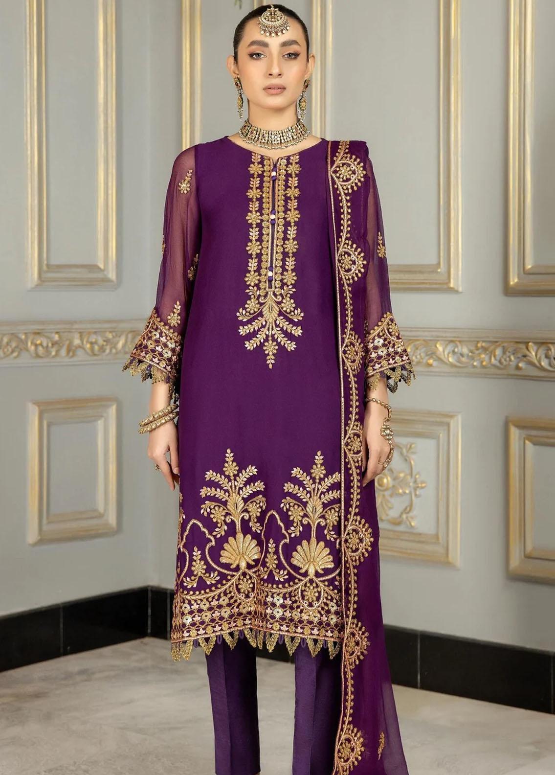 Mohagni Pret Embroidered Dhanak 3 Piece Suit MWS-01