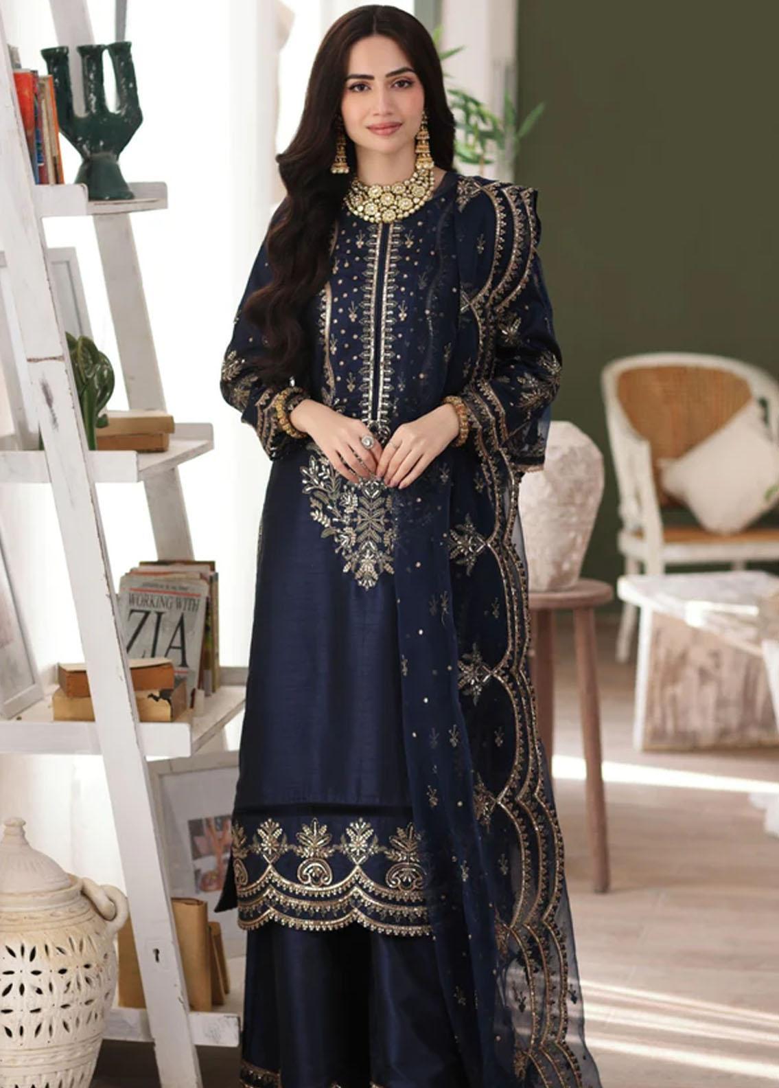 Mohagni Pret Embroidered Chiffon 3 Piece Suit MGL-01 FAHA