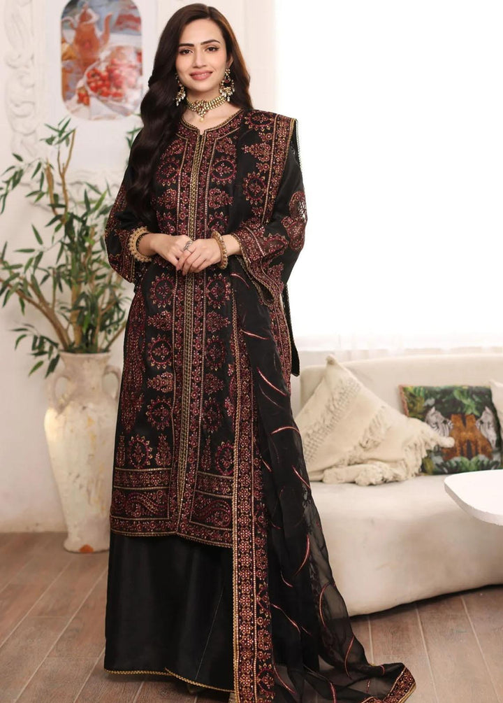 Mohagni Pret Embroidered Raw Silk 3 Piece Suit MGS-04 MUSHK