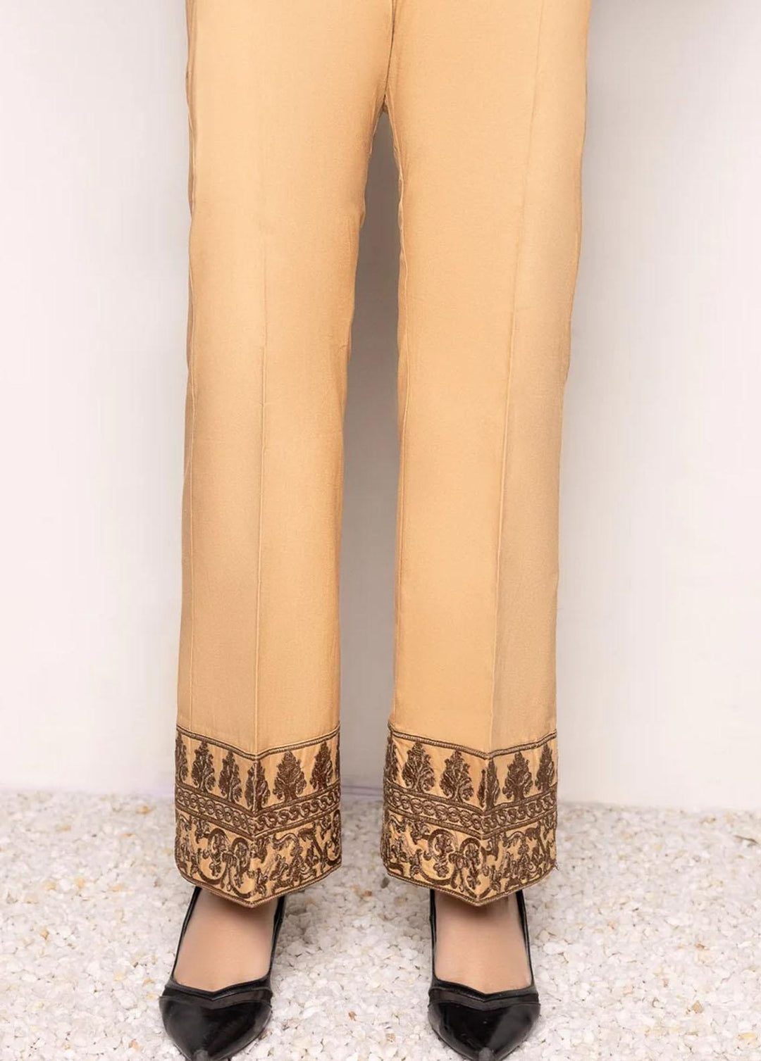 Mohagni Pret Embroidered Cotton Trouser MST-21-14 BEIGE