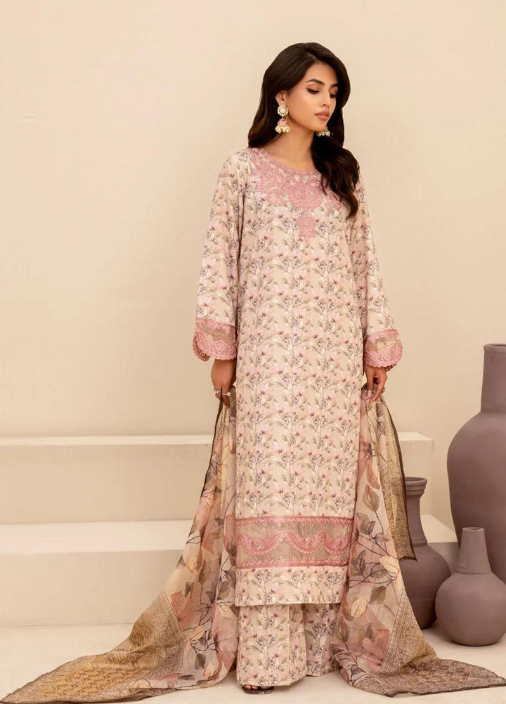 Mohagni Embroidered Slub Suits Unstitched 3 Piece BLS-16 - Winter Collection