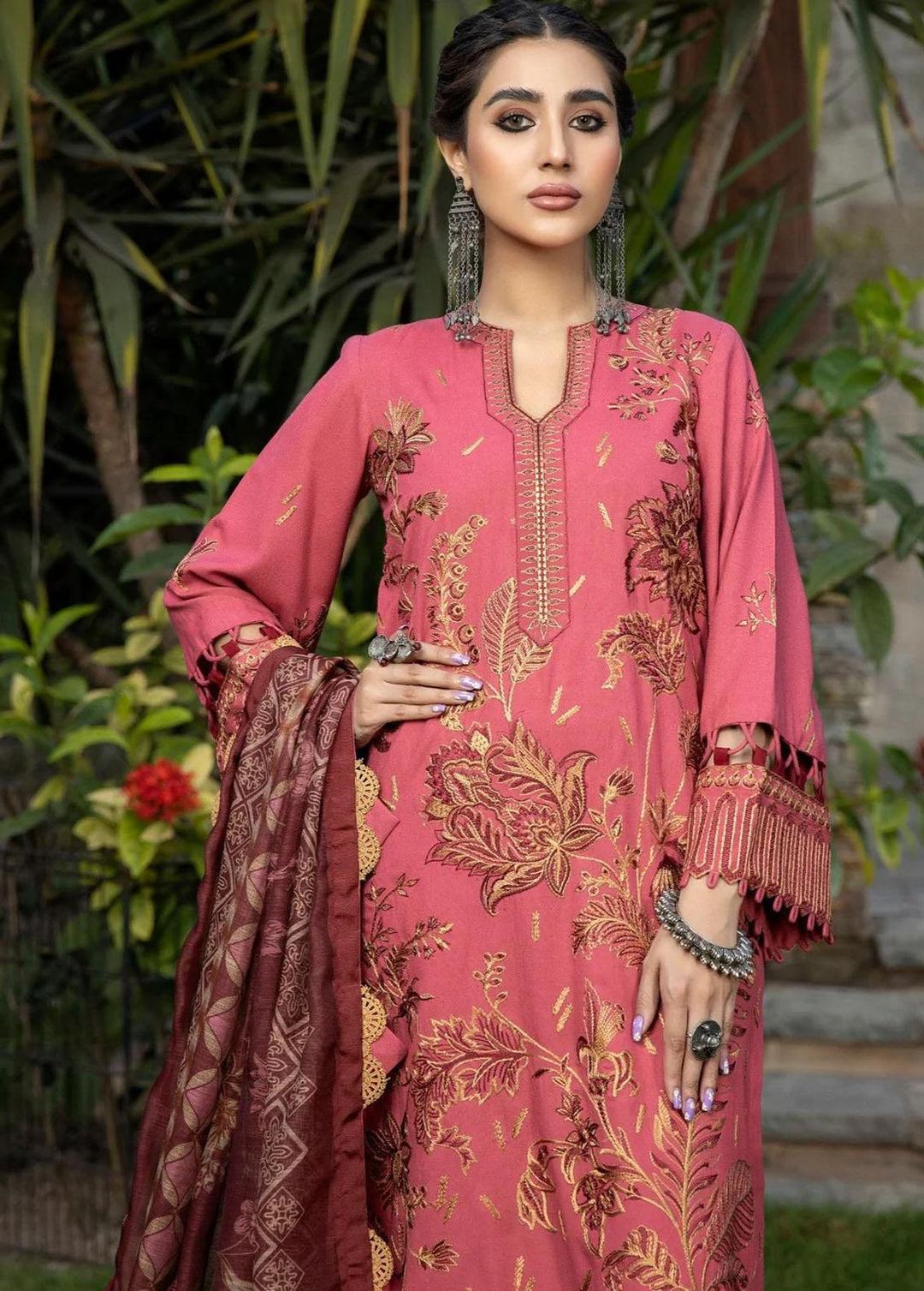 Mohagni Embroidered Dhanak Suits Unstitched 3 Piece MDP-08 - Festive Collection