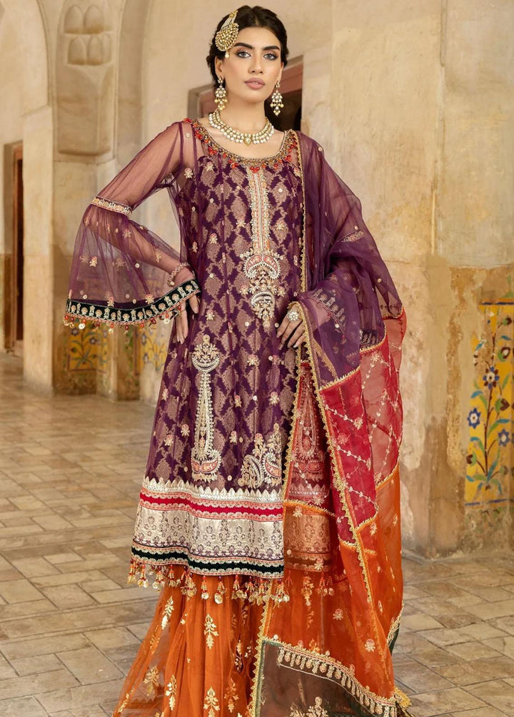 Mohagni Embroidered Net Suits Unstitched 4 Piece MGM-03 - Festive Collection