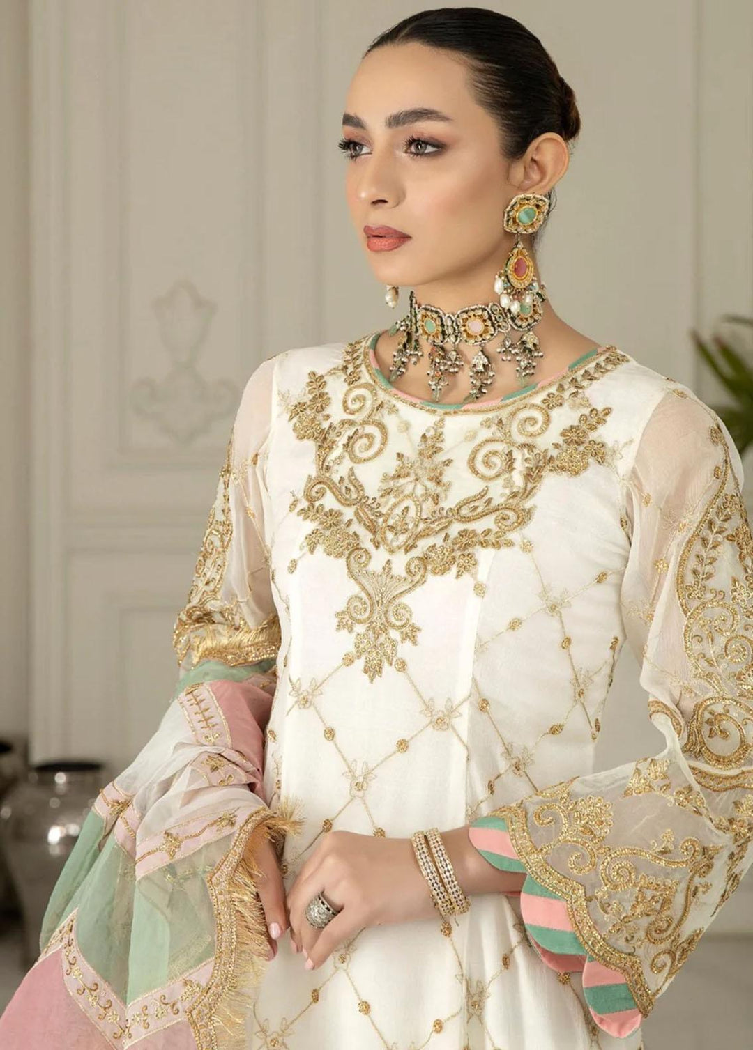 Mohagni Embroidered Chiffon Suits Unstitched 3 Piece MGP-06 - Festive Collection